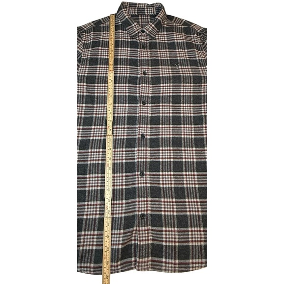 ALLSAINTS Gaines Long‎ Sleeve Flannel Shirt Men's M Plaid Button Up Ramskull - Picture 11 of 11